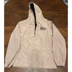 Primitive Skateboarding Hooded Windbreaker Jacket Tan Floral Rose Mens Small